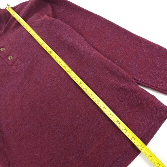 NEW Huckberry Marine Layer Clayton Textured Pullover Sweater Cabernet Heather - Picture 4 of 7